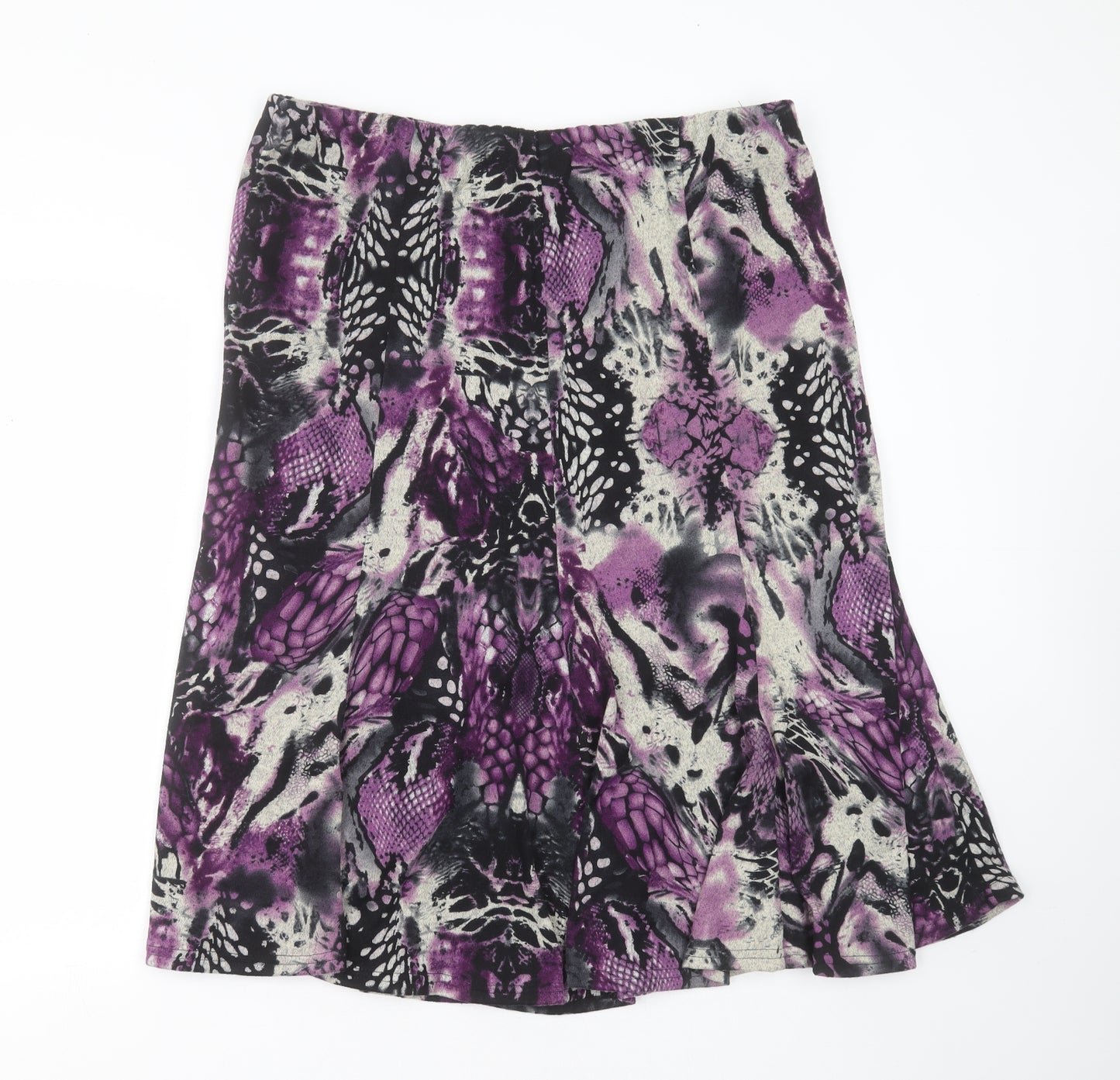 ALEXARA Womens Purple Geometric Polyester A-Line Skirt Size 18