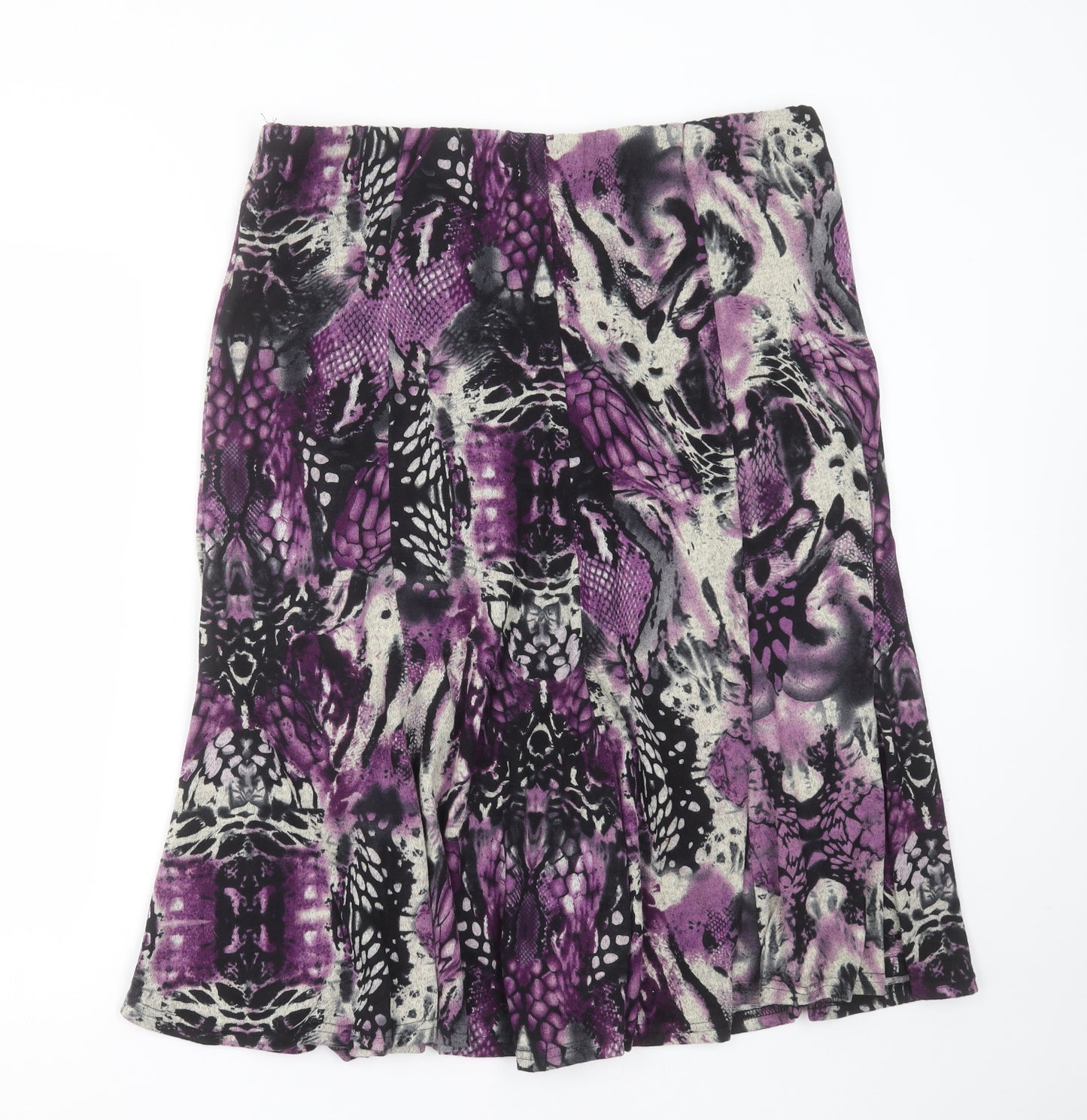 ALEXARA Womens Purple Geometric Polyester A-Line Skirt Size 18