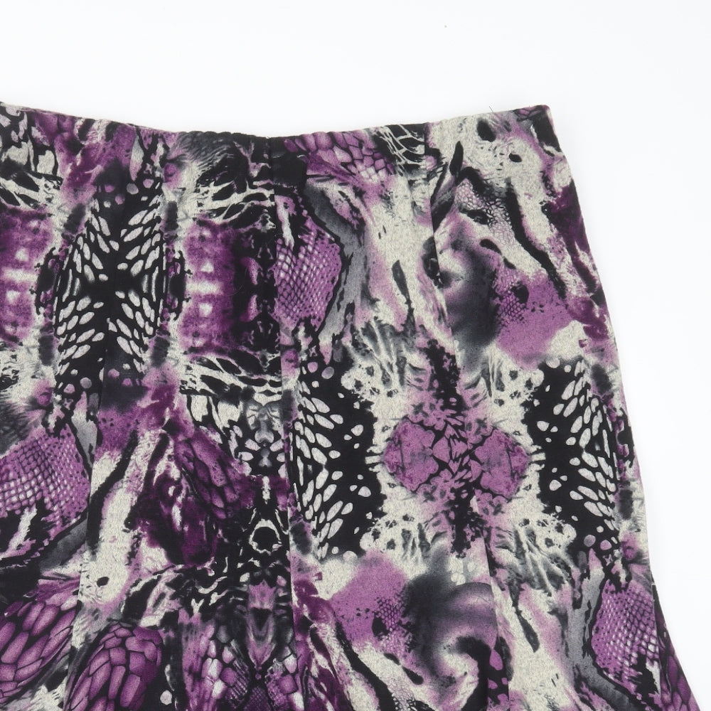 ALEXARA Womens Purple Geometric Polyester A-Line Skirt Size 18