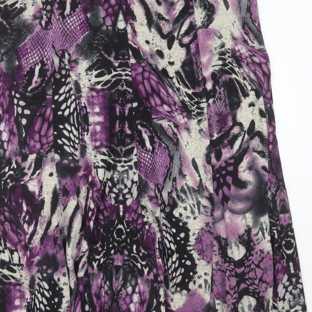 ALEXARA Womens Purple Geometric Polyester A-Line Skirt Size 18