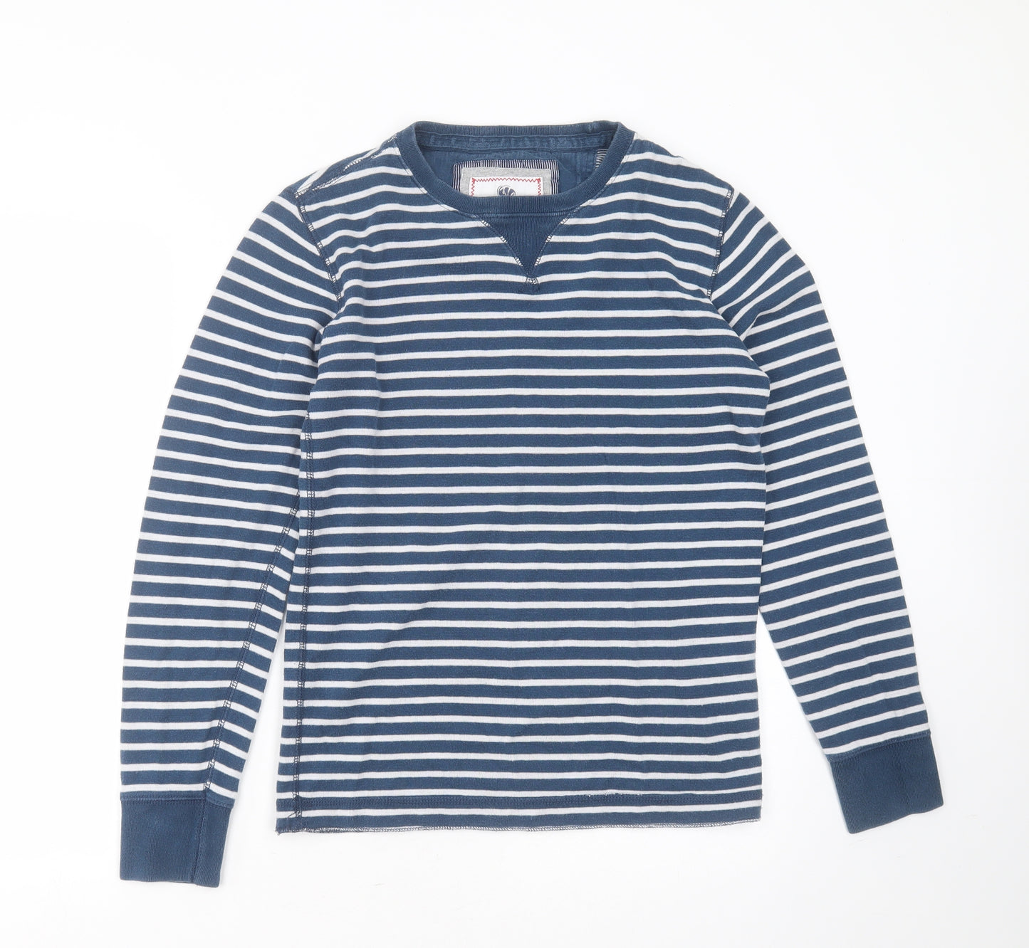 Fat Face Mens Blue Striped Cotton Pullover Sweatshirt Size XS