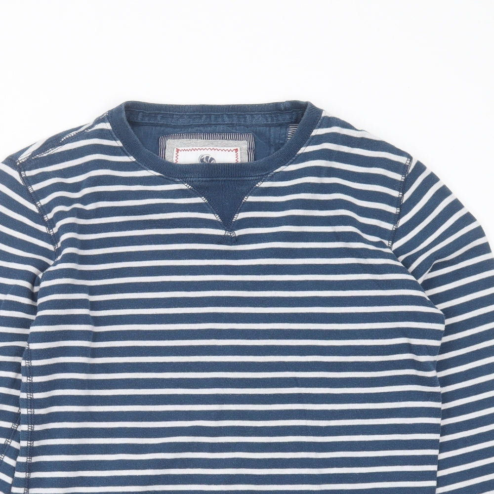 Fat Face Mens Blue Striped Cotton Pullover Sweatshirt Size XS