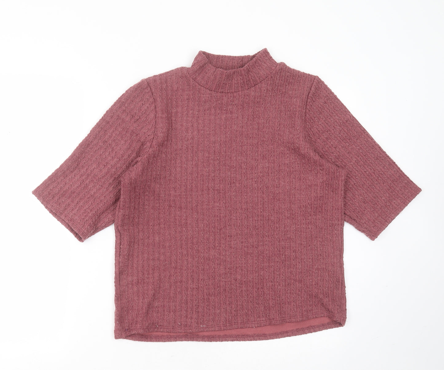 George Womens Purple Round Neck Striped Polyester Pullover Jumper Size 18