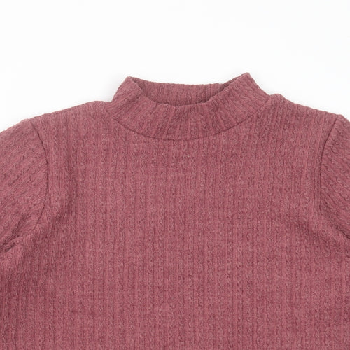 George Womens Purple Round Neck Striped Polyester Pullover Jumper Size 18