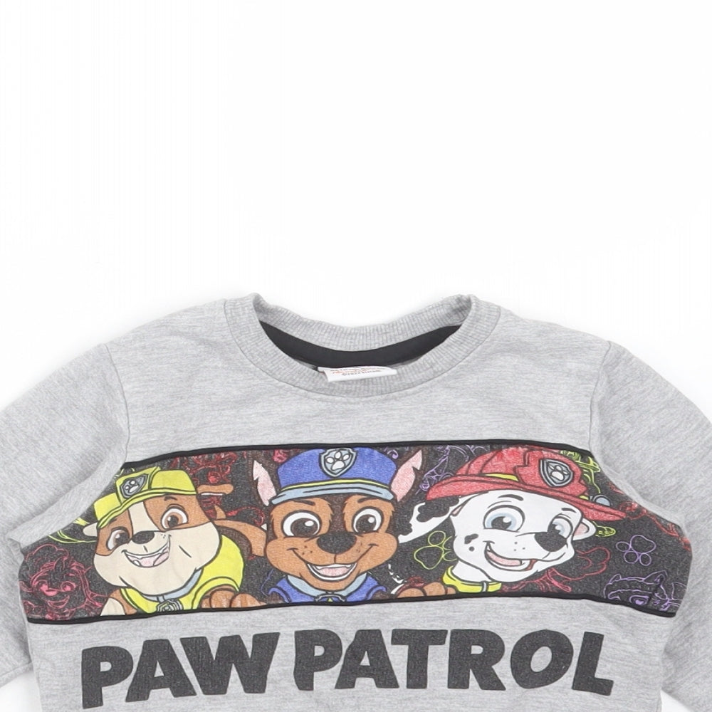 Matalan Baby Grey  Cotton Pullover Jumper Size 9-12 Months   - paw patrol