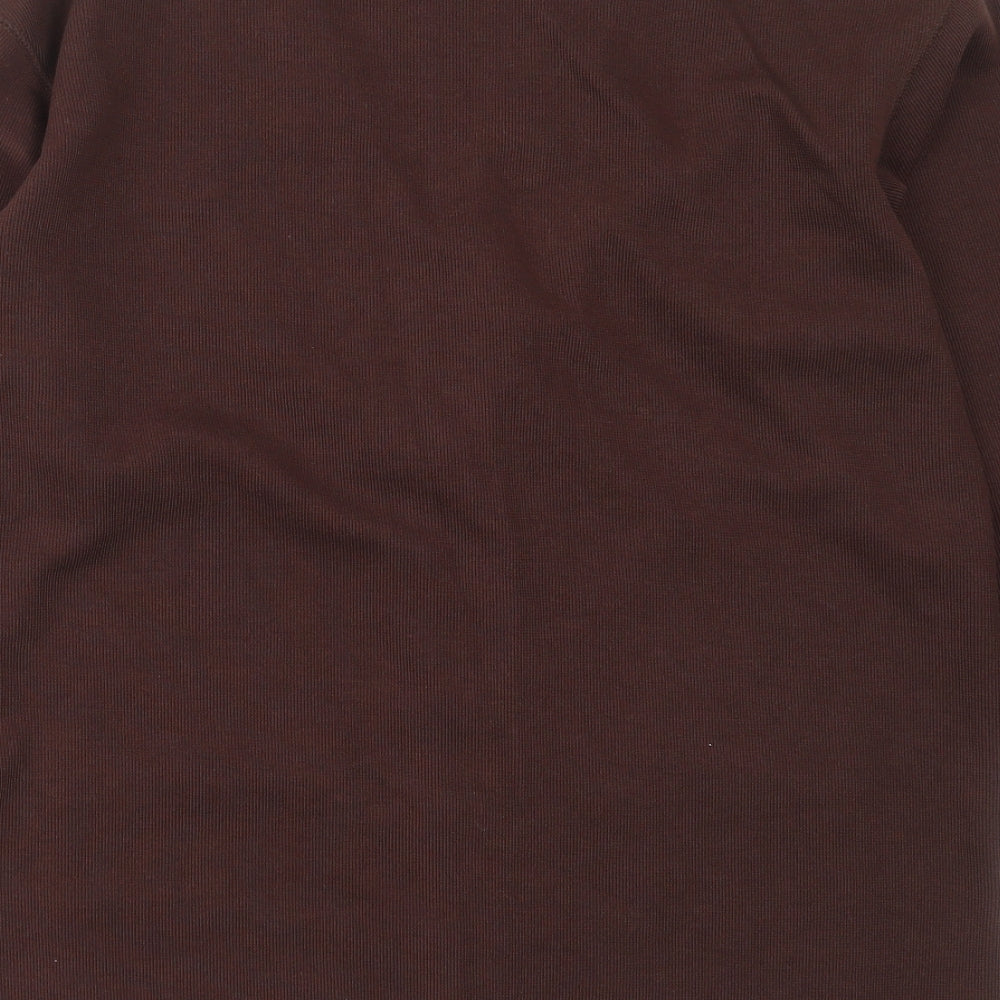 Essentials Womens Brown V-Neck  Polyester Cardigan Jumper Size 14