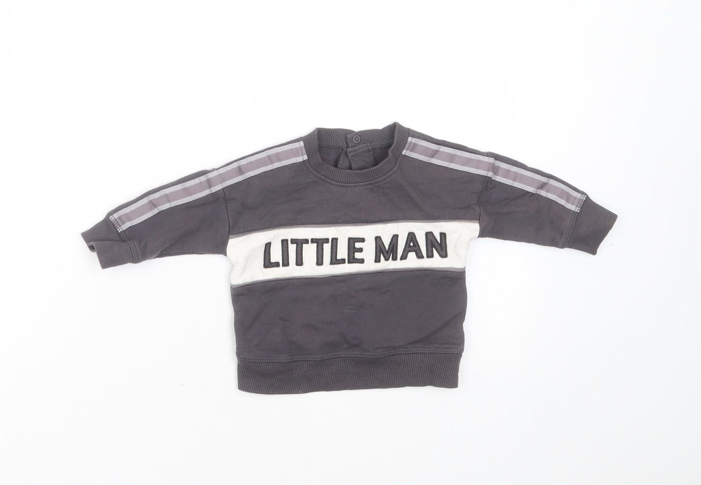 Nutmeg Boys Grey  Cotton Pullover Jumper Size 0-3 Months   - little man