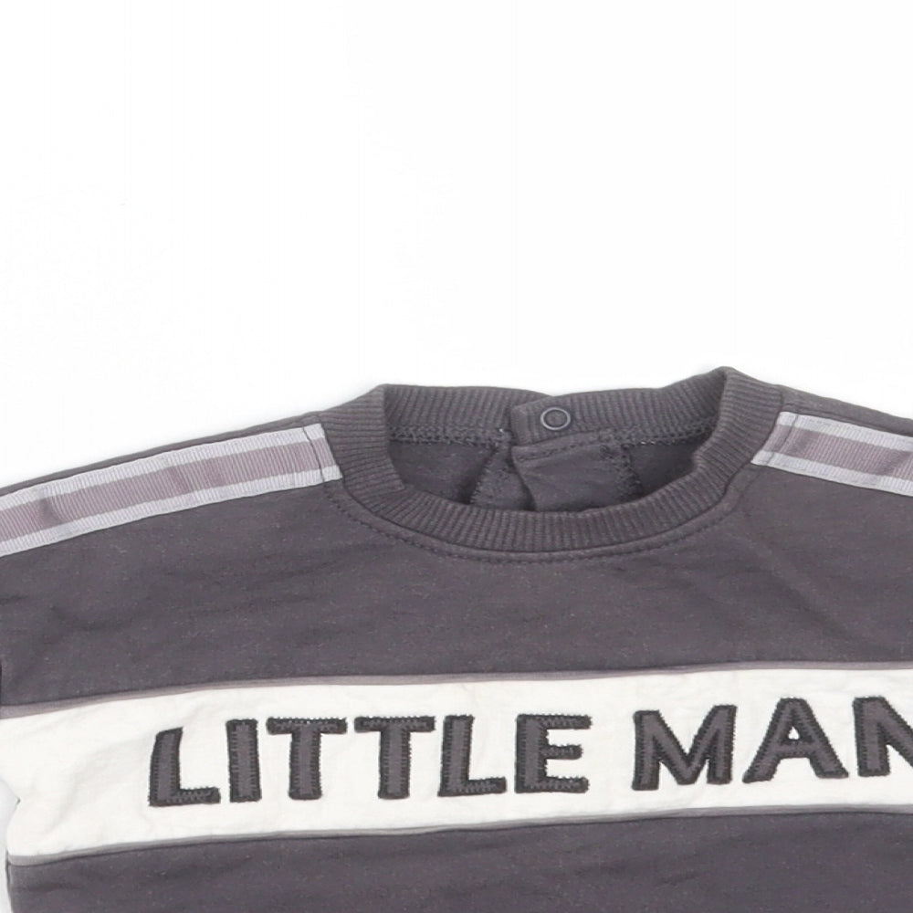 Nutmeg Boys Grey  Cotton Pullover Jumper Size 0-3 Months   - little man