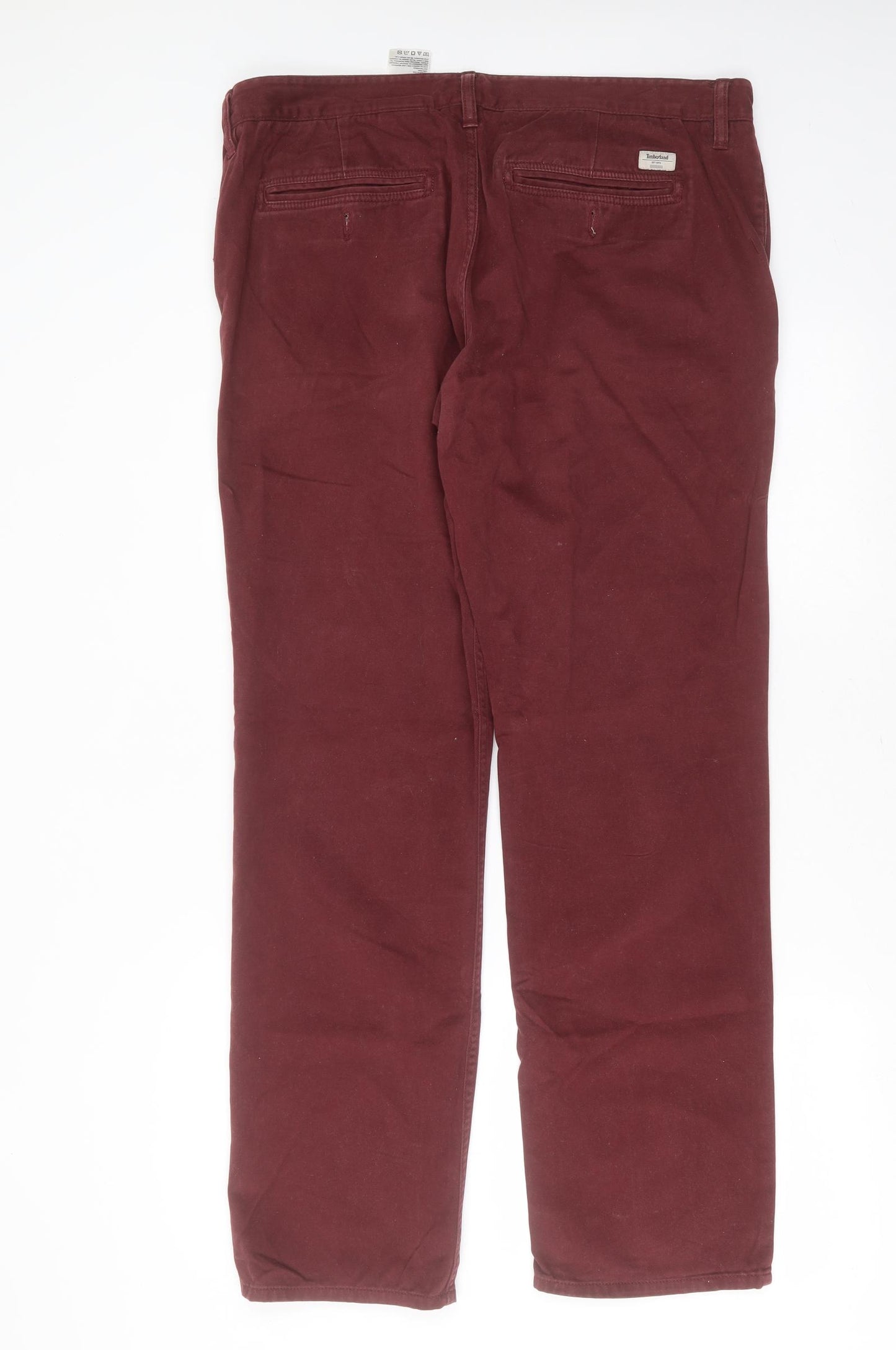 Timberland Womens Red  Cotton Chino Trousers Size 36 in L31 in Regular Zip - burgundy