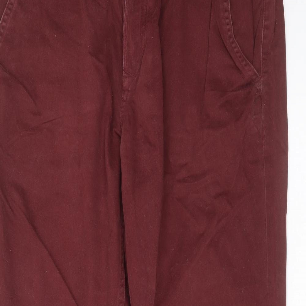 Timberland Womens Red  Cotton Chino Trousers Size 36 in L31 in Regular Zip - burgundy