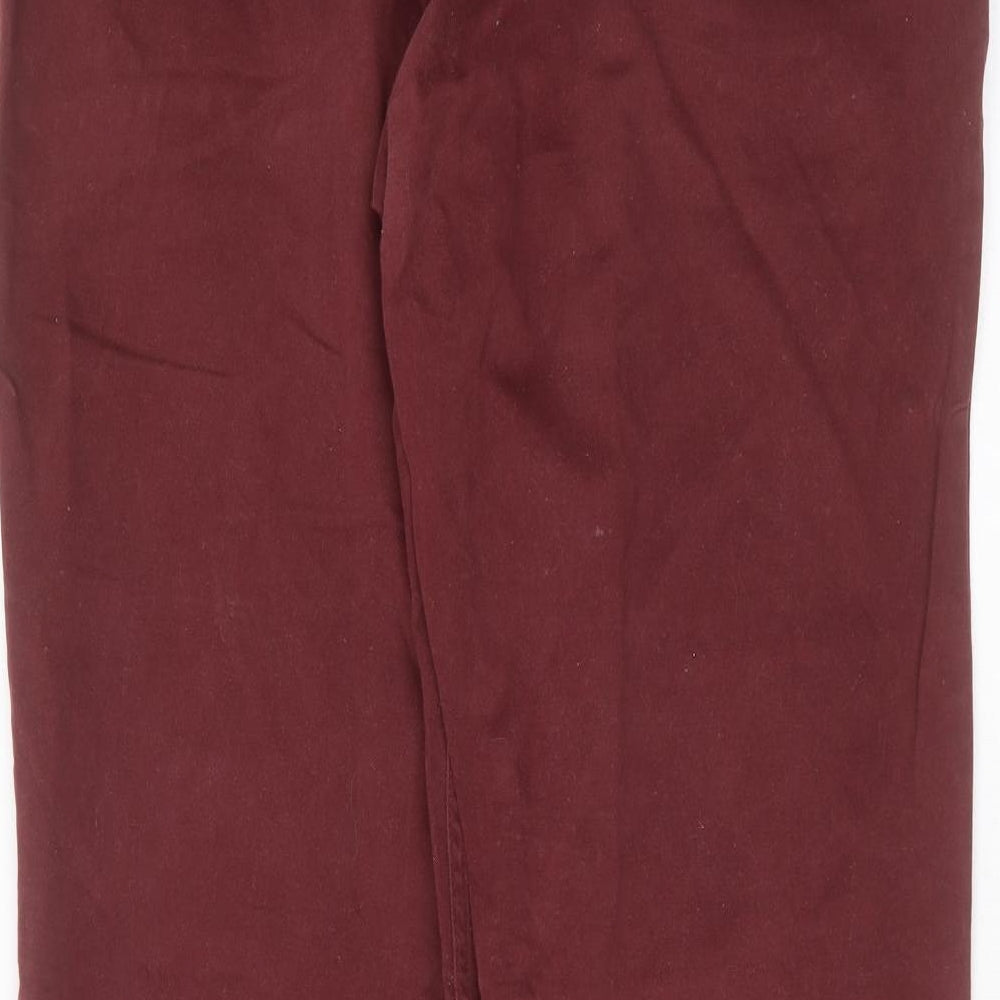 Timberland Womens Red  Cotton Chino Trousers Size 36 in L31 in Regular Zip - burgundy
