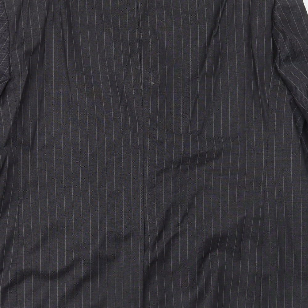 Marks and Spencer Mens Grey Striped Wool Jacket Suit Jacket Size 46