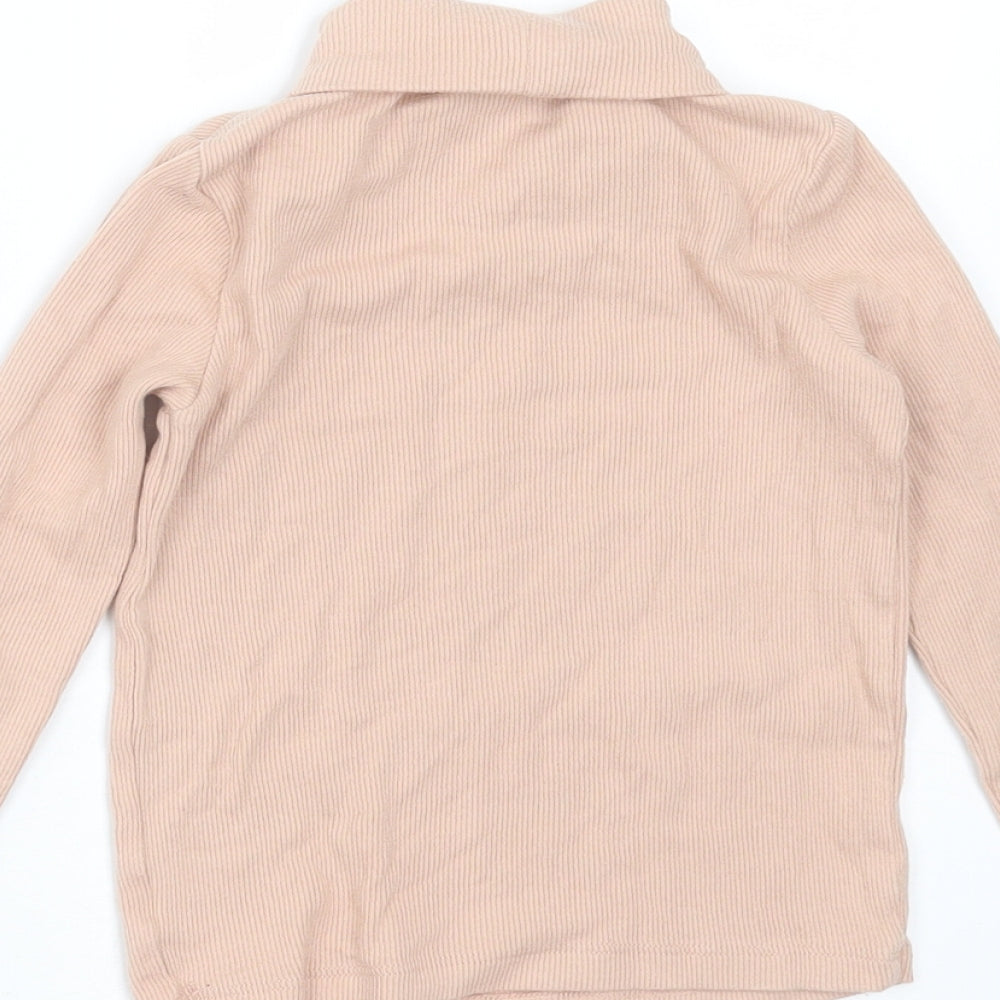 TU Girls Pink  Cotton Basic T-Shirt Size 3-4 Years Roll Neck