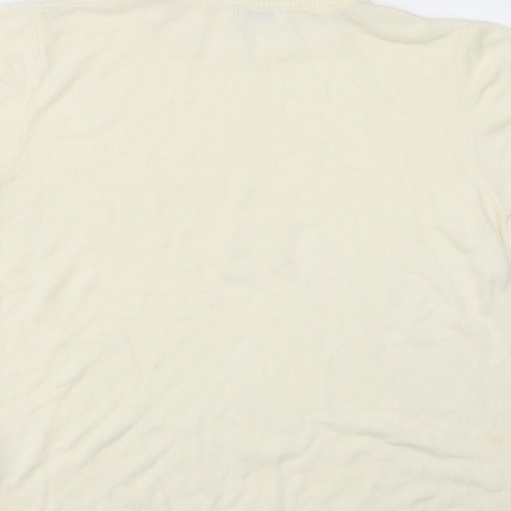 Damart Womens Ivory Round Neck  Acrylic Pullover Jumper Size L