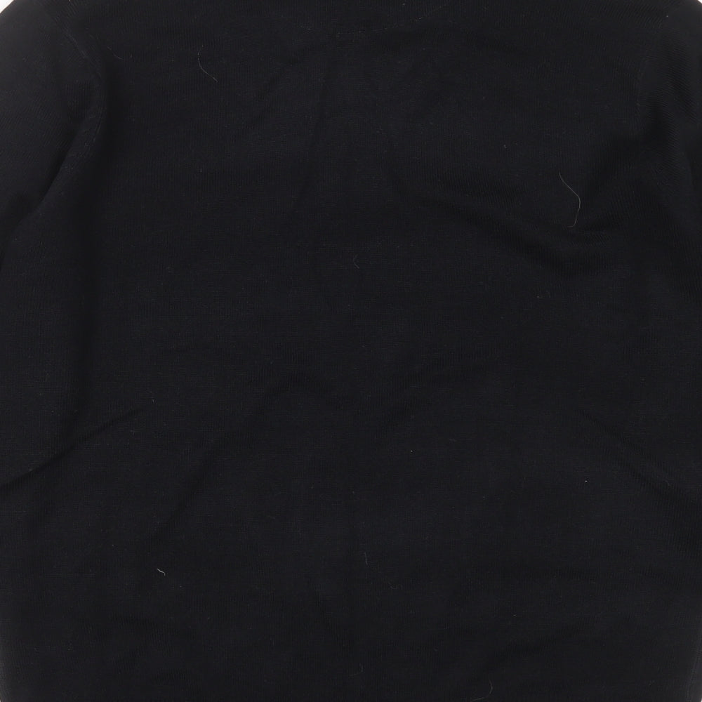 Pierre Cardin Mens Black Collared  Acrylic Pullover Jumper Size L