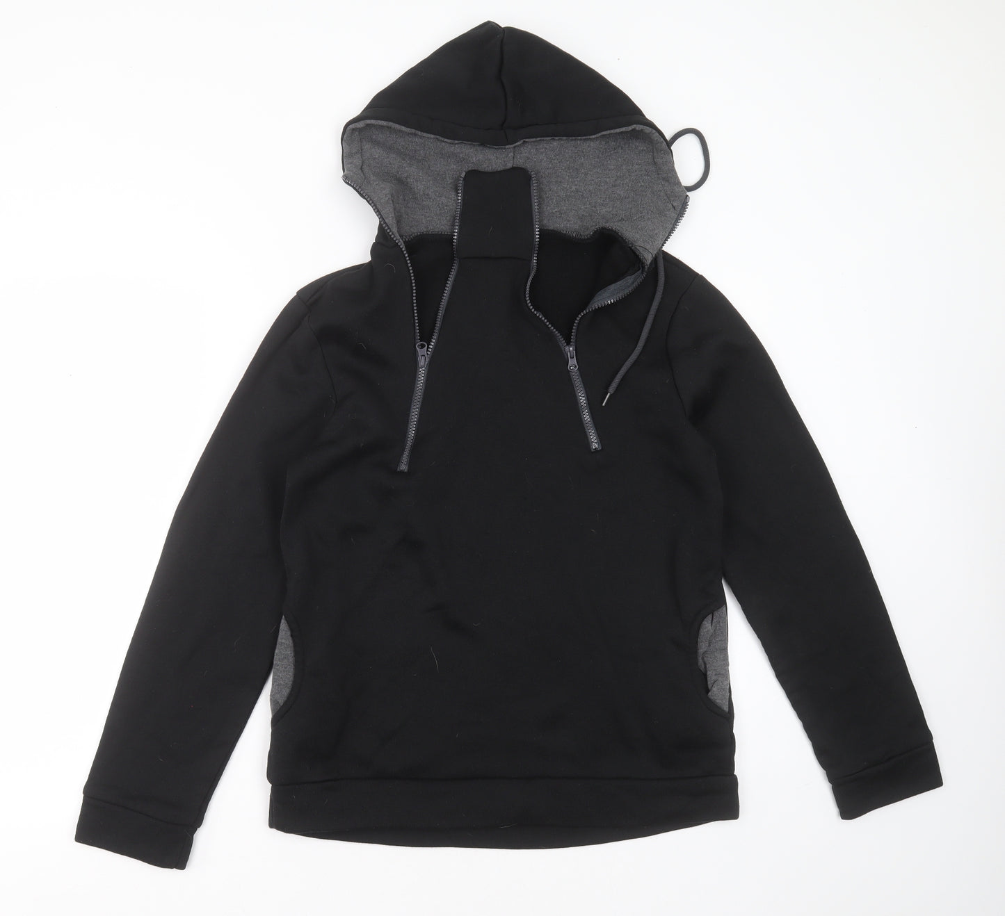 Preworn Mens Black  Cotton Pullover Hoodie Size XL