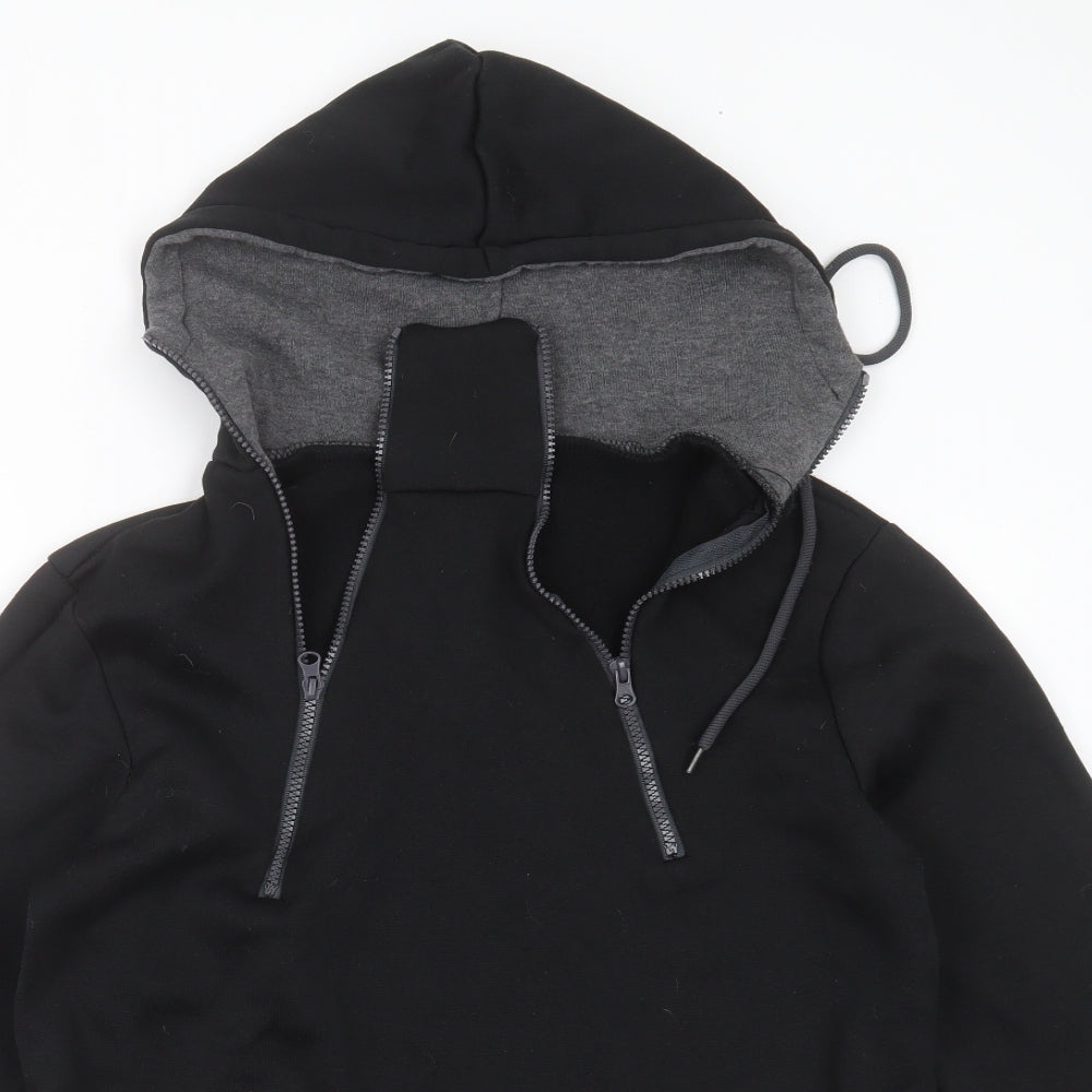 Preworn Mens Black  Cotton Pullover Hoodie Size XL