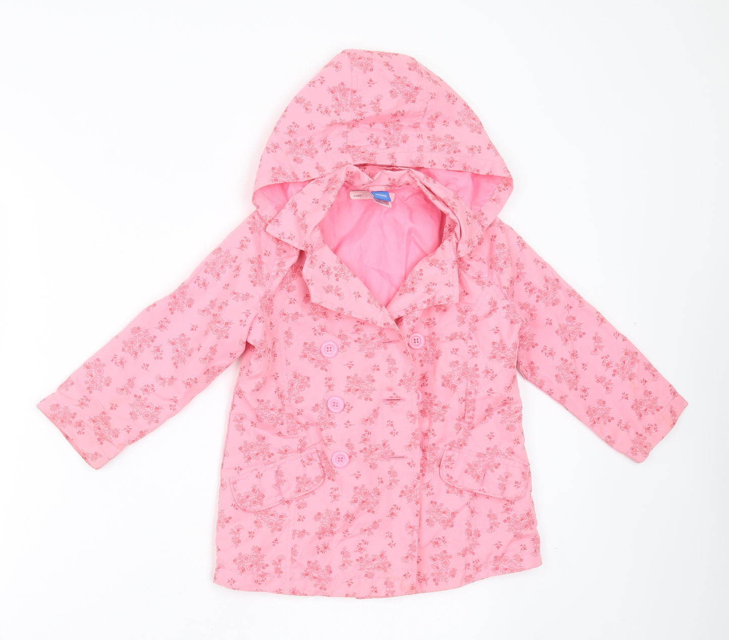Adams Girls Pink Floral  Jacket  Size 3-4 Years  Button