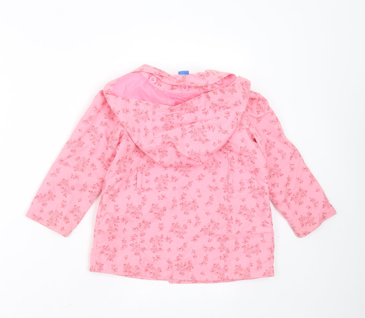 Adams Girls Pink Floral  Jacket  Size 3-4 Years  Button