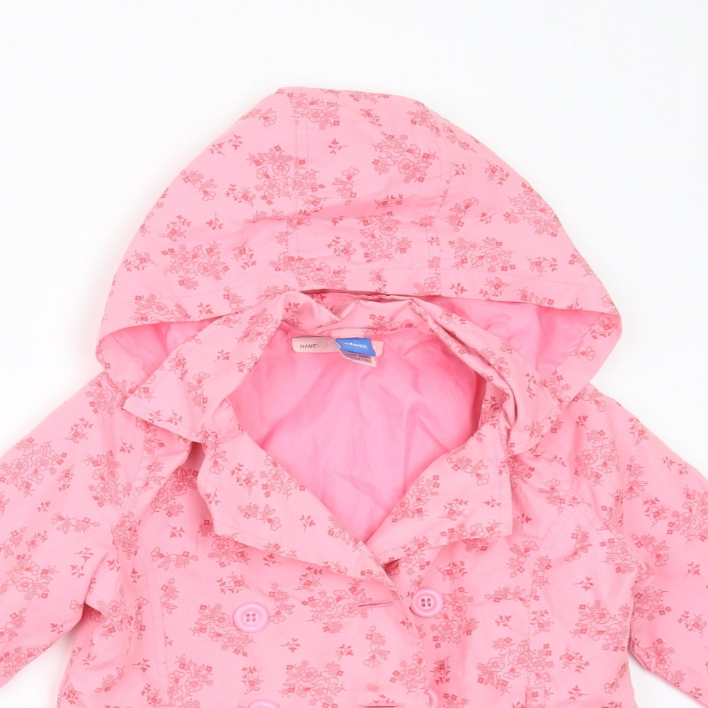 Adams Girls Pink Floral  Jacket  Size 3-4 Years  Button