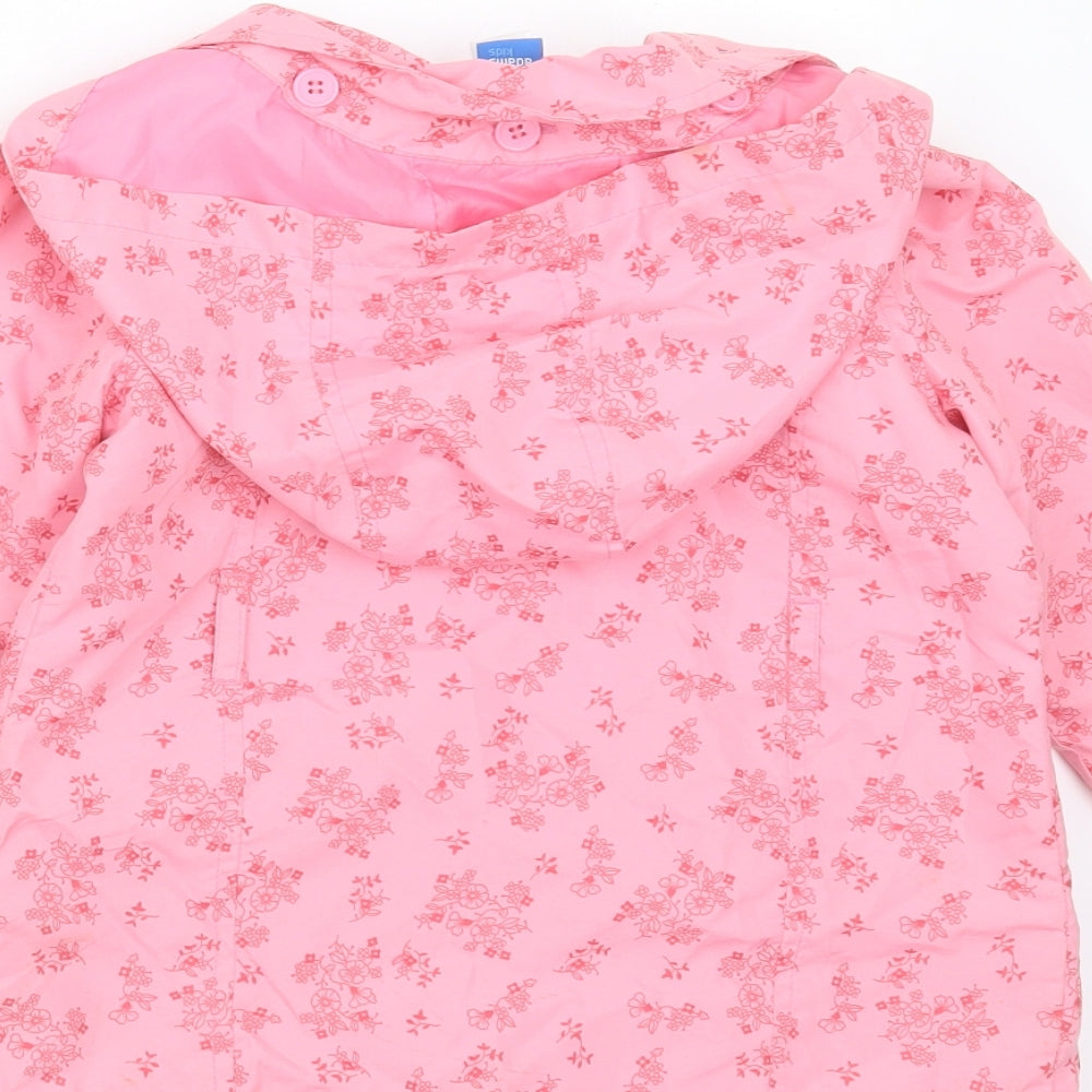 Adams Girls Pink Floral  Jacket  Size 3-4 Years  Button