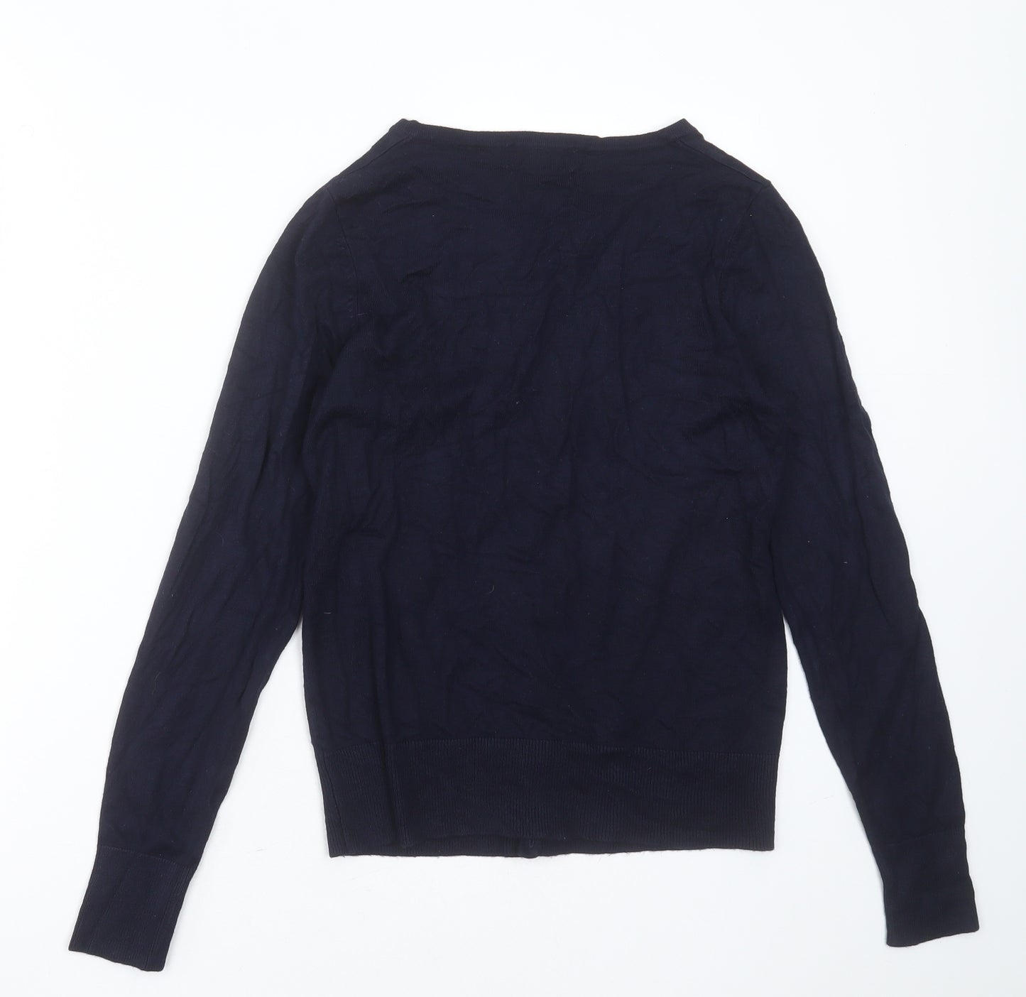 F&F Womens Blue Round Neck  Polyester Cardigan Jumper Size 10