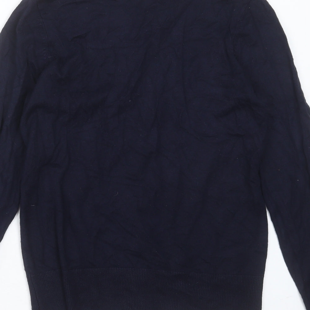 F&F Womens Blue Round Neck  Polyester Cardigan Jumper Size 10