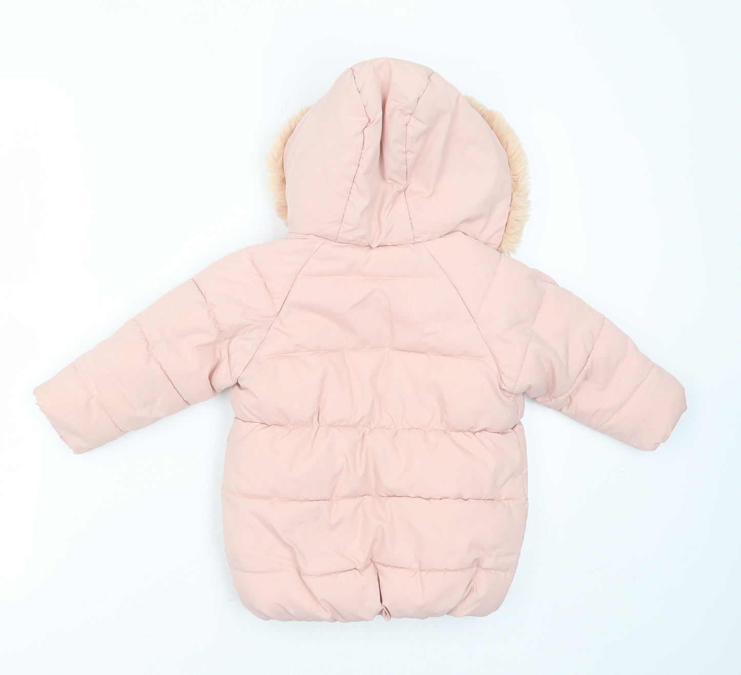 George Girls Pink   Puffer Jacket Coat Size 12-18 Months   Zip