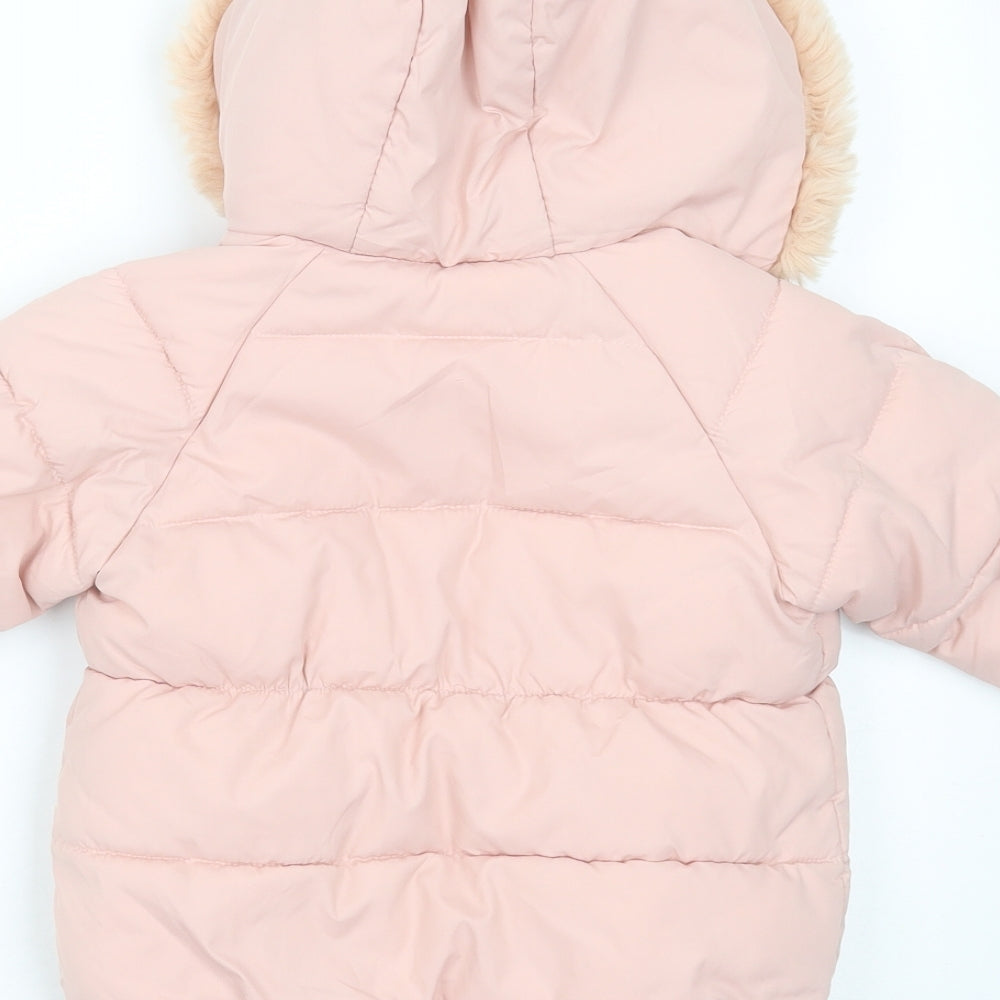George Girls Pink   Puffer Jacket Coat Size 12-18 Months   Zip