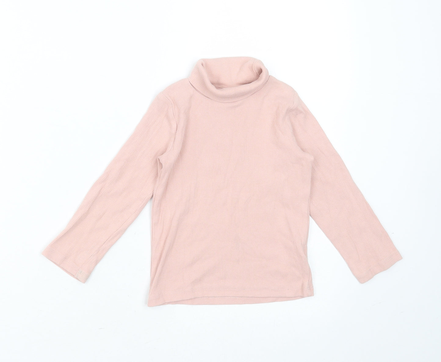 NEXT Girls Pink  Cotton Basic T-Shirt Size 18-24 Months Roll Neck