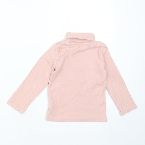 NEXT Girls Pink  Cotton Basic T-Shirt Size 18-24 Months Roll Neck