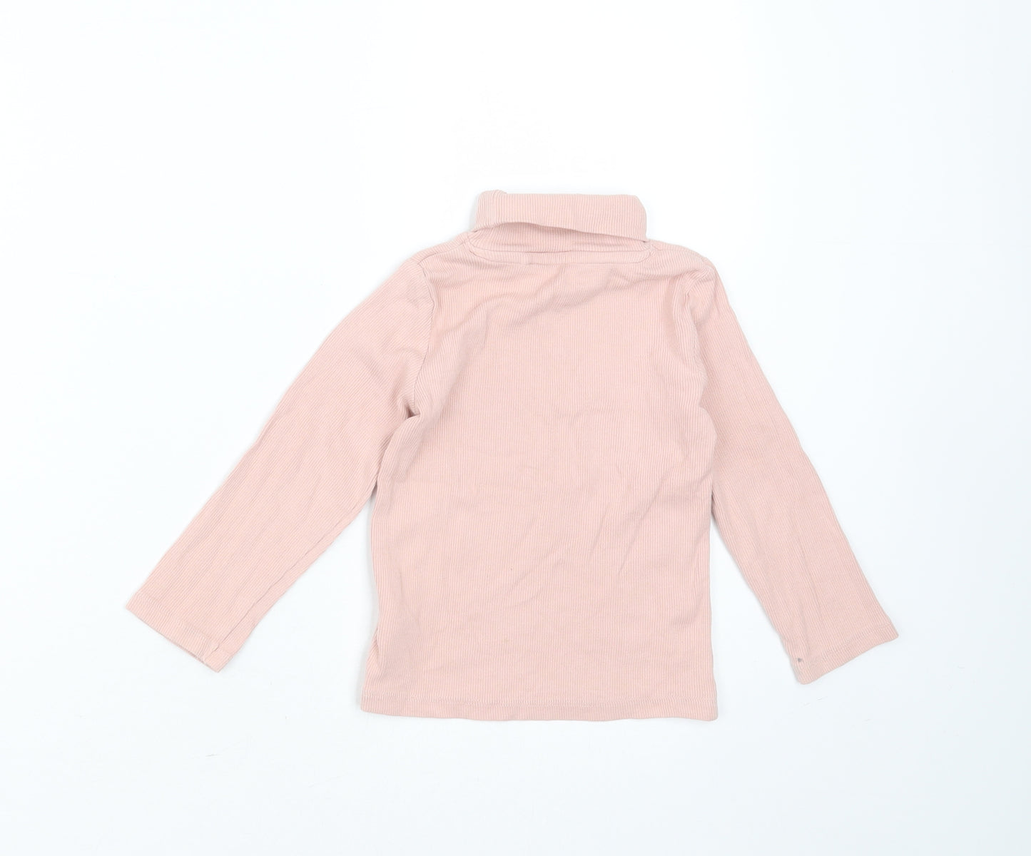 NEXT Girls Pink  Cotton Basic T-Shirt Size 18-24 Months Roll Neck