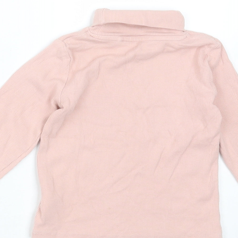 NEXT Girls Pink  Cotton Basic T-Shirt Size 18-24 Months Roll Neck