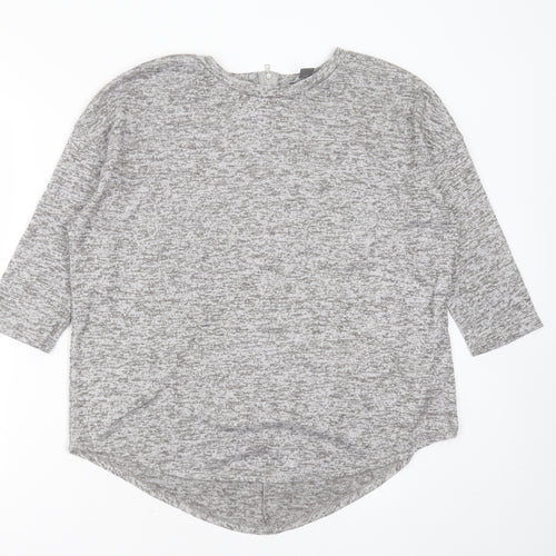 Primark Womens Grey Round Neck  Polyester Pullover Jumper Size M