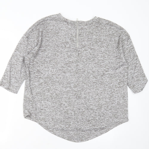 Primark Womens Grey Round Neck  Polyester Pullover Jumper Size M
