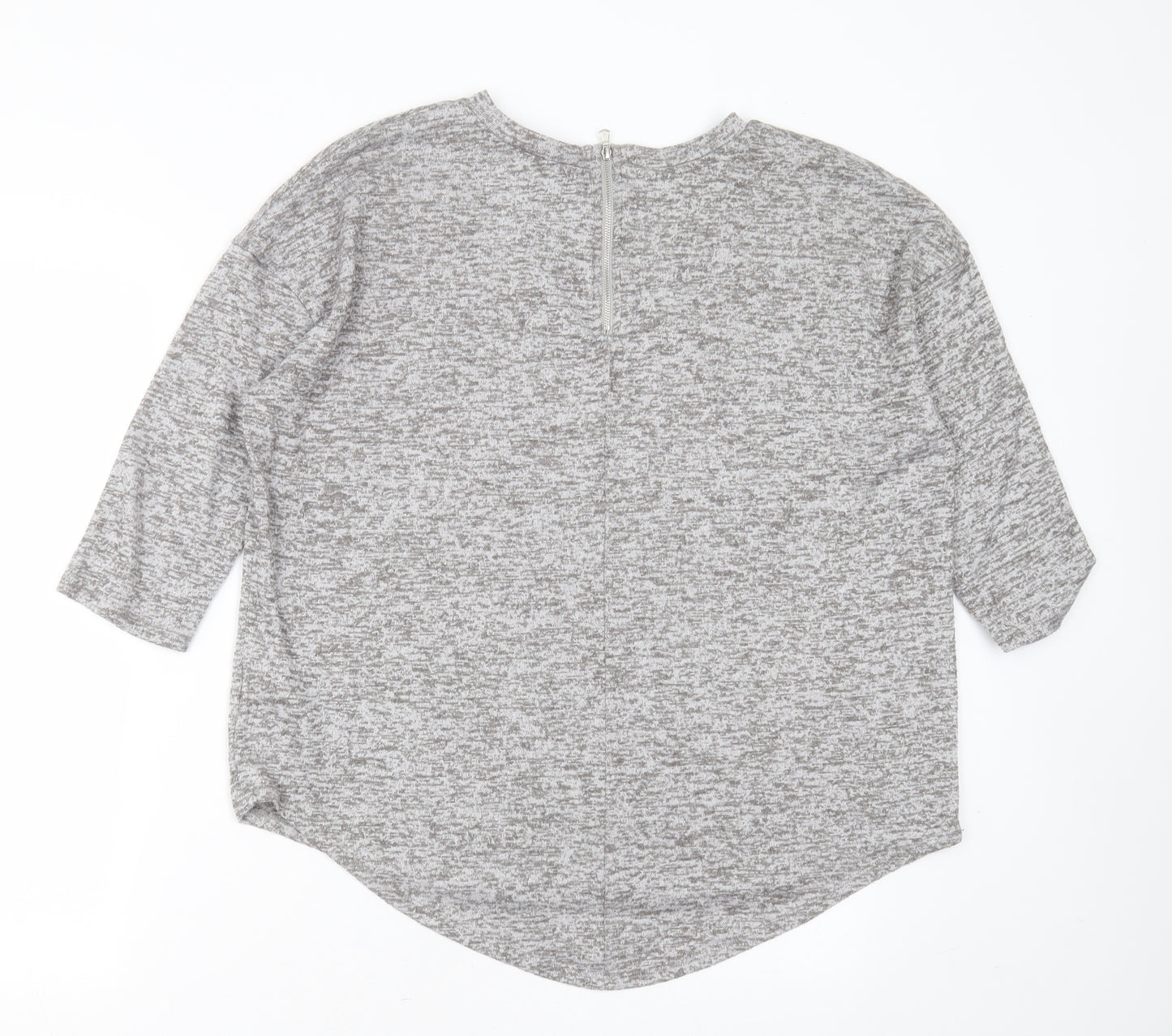 Primark Womens Grey Round Neck  Polyester Pullover Jumper Size M
