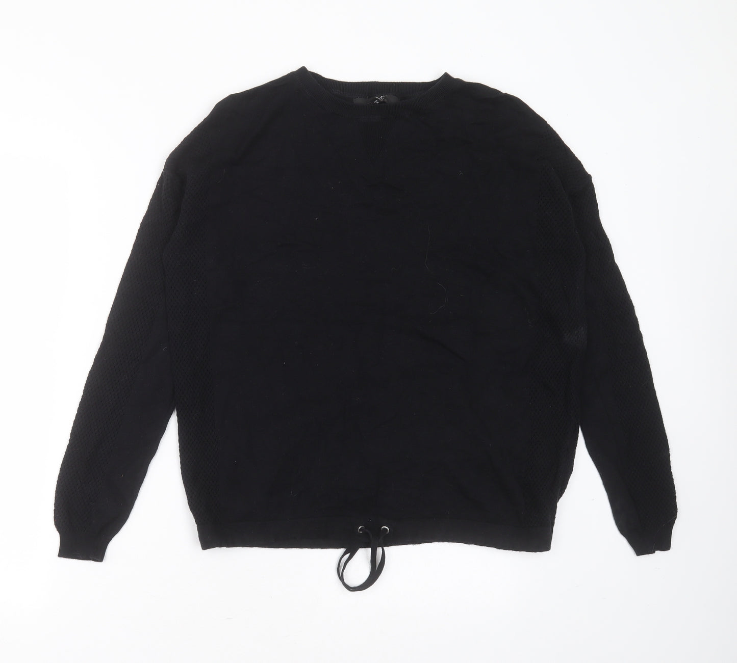 NEXT Womens Black Round Neck  Cotton Pullover Jumper Size 10