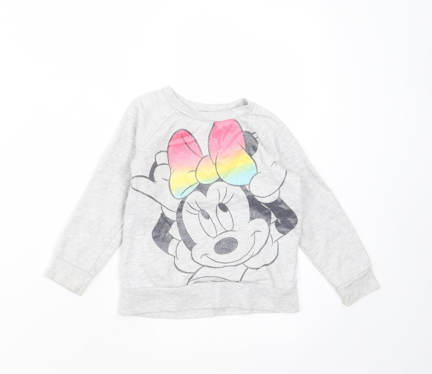 Young Dimension Girls Grey  Cotton Pullover Sweatshirt Size 2-3 Years   - minnie mouse
