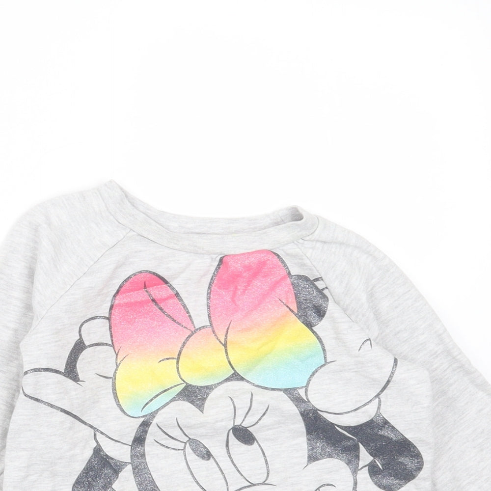 Young Dimension Girls Grey  Cotton Pullover Sweatshirt Size 2-3 Years   - minnie mouse