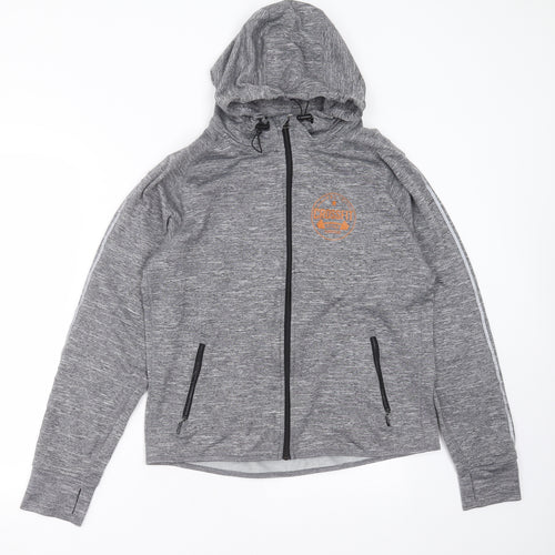 crossfit Mens Grey  Polyester Full Zip Hoodie Size M   - cross fit