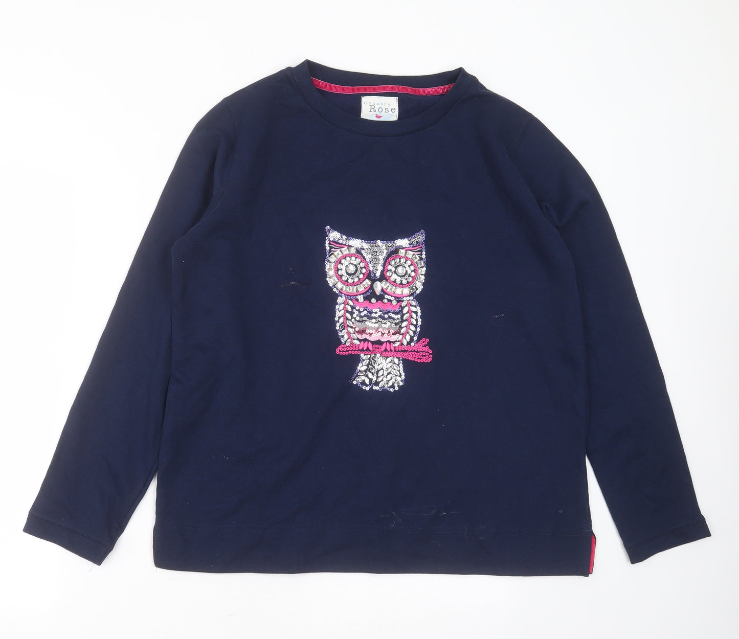 COUNTRY ROSE Womens Blue  Cotton Pullover Sweatshirt Size M   - owl