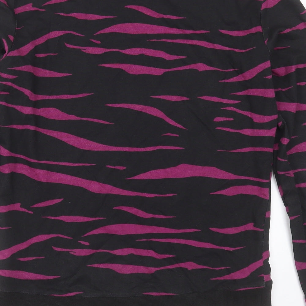 Divided by H&M Womens Black Geometric Cotton Pullover Sweatshirt Size XS