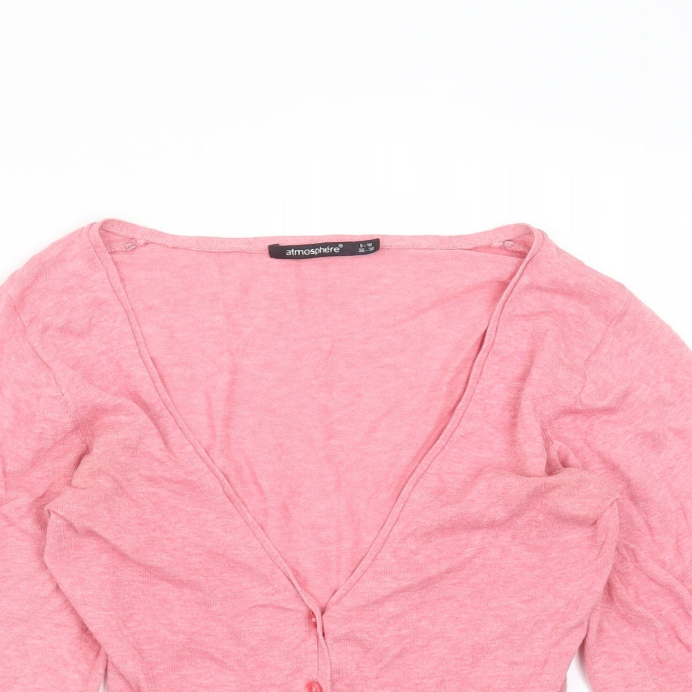 Primark Womens Pink V-Neck  Cotton Cardigan Jumper Size 8