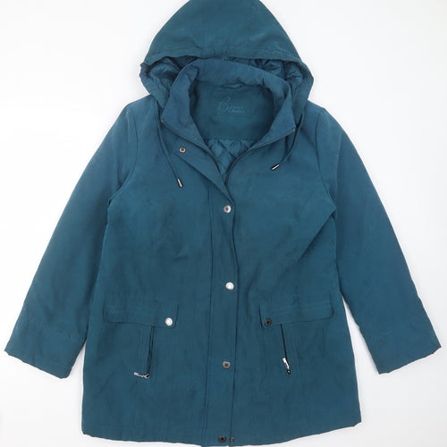BM COLLECTION Womens Blue   Jacket Coat Size M  Zip