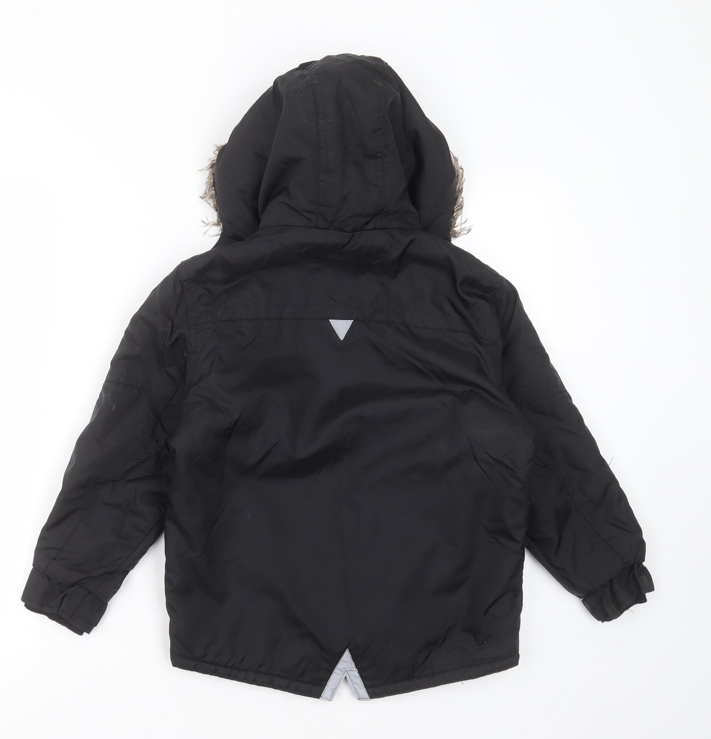 George Boys Black   Parka Jacket Size 6-7 Years  Zip