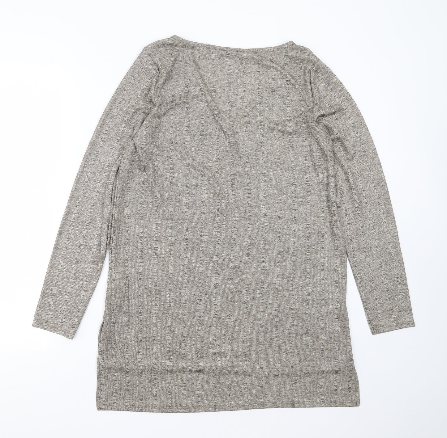 George Womens Gold V-Neck Striped Polyester Pullover Jumper Size 14