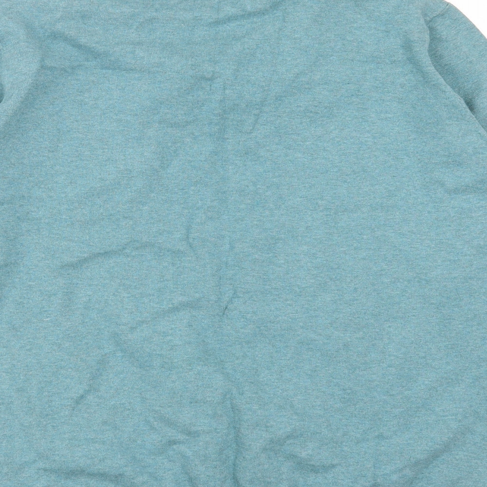 ACW85 Mens Green Collared  Cotton Pullover Jumper Size L