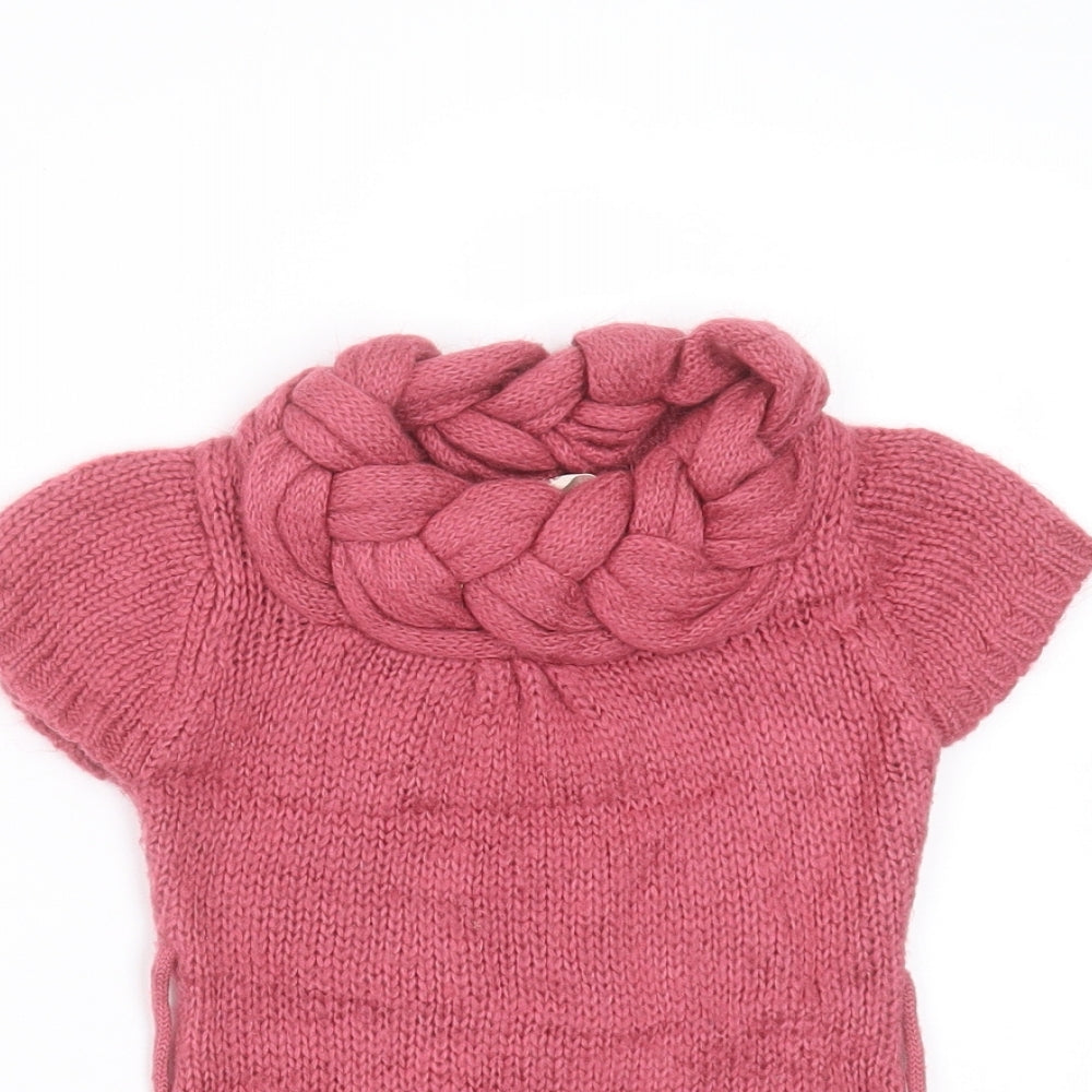 love me forever Girls Purple Round Neck  Acrylic Pullover Jumper Size 3 Years