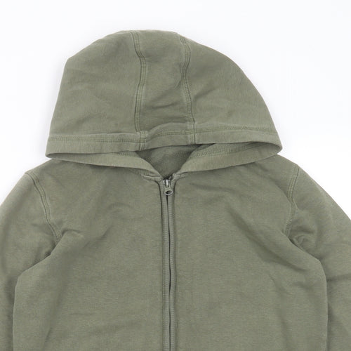 George Boys Green  Cotton Full Zip Hoodie Size 10-11 Years  Zip