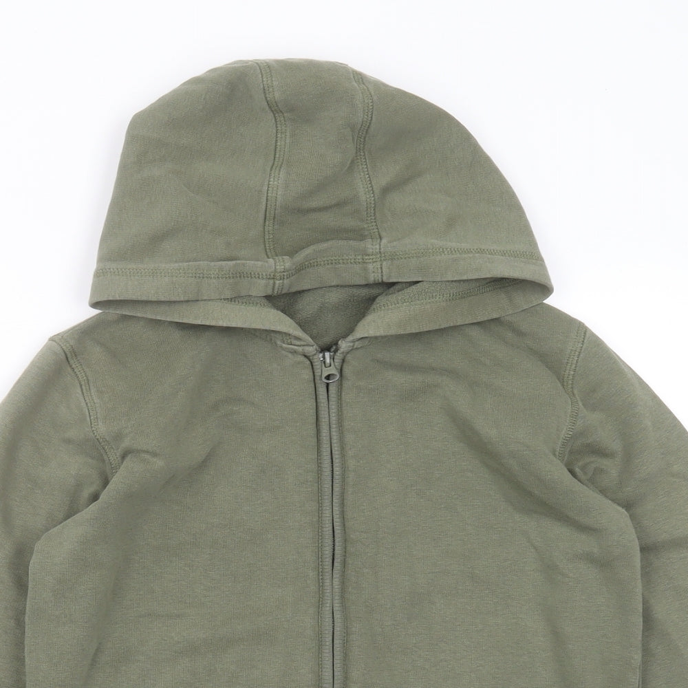 George Boys Green  Cotton Full Zip Hoodie Size 10-11 Years  Zip